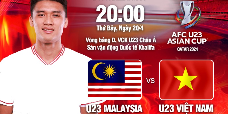 U23 Vietnam đối đầu với U23 Malaysia trận thứ 2 bảng